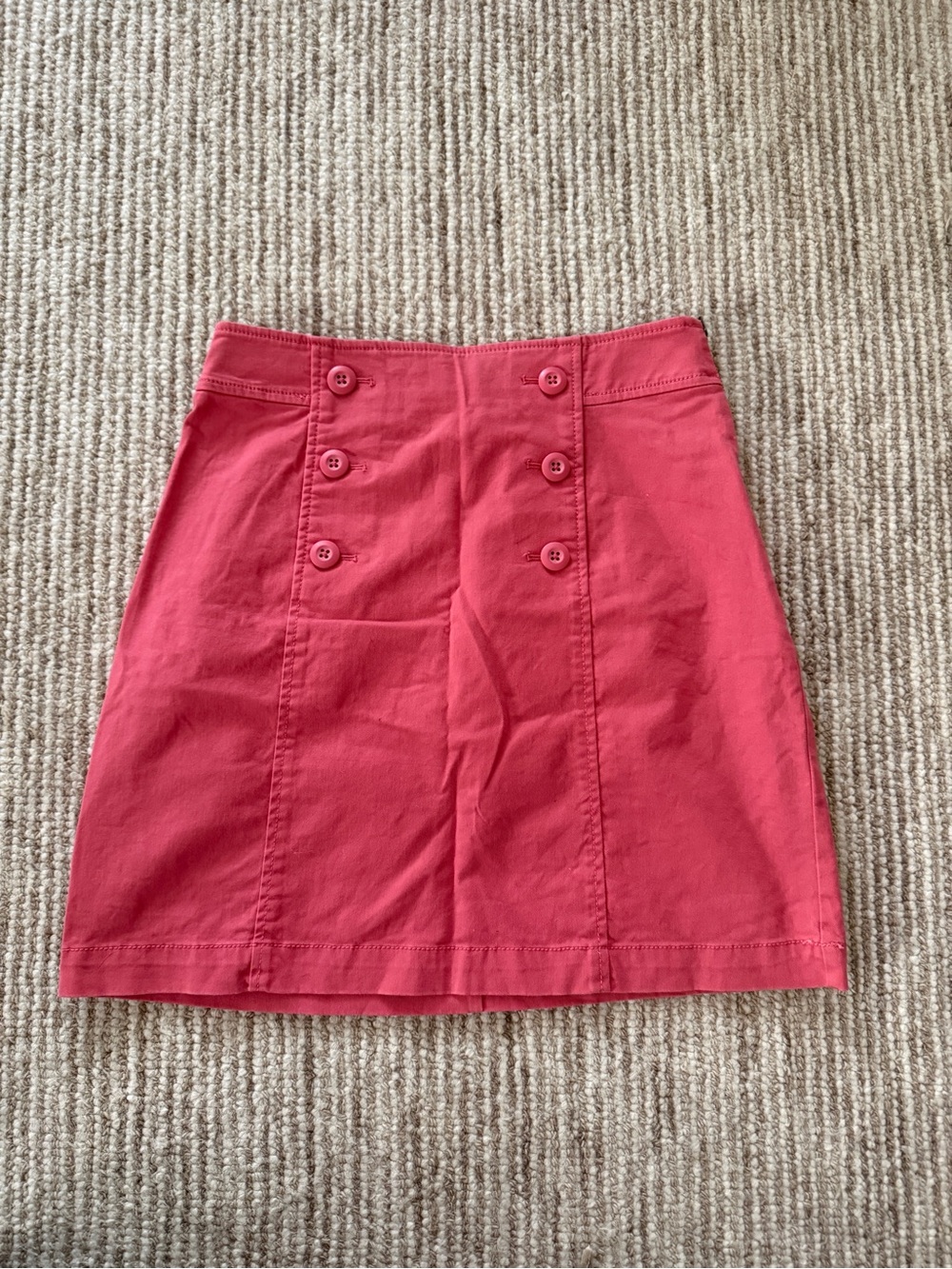 LOFT Pink Double-Button Mini Skirt